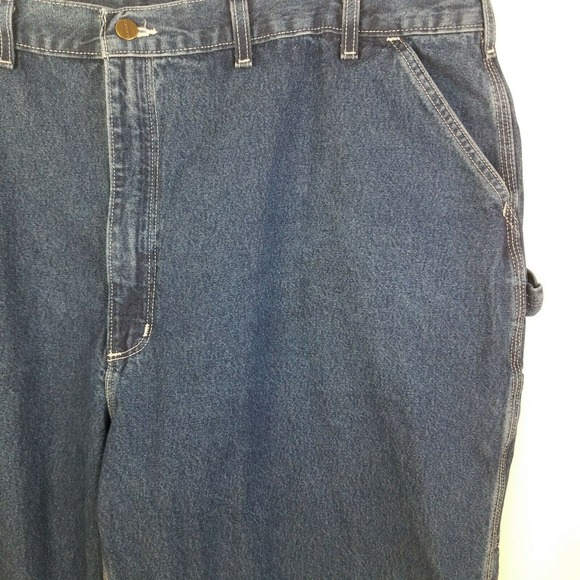 Carhartt Carpenter Jeans Mens 50x30 Loose Original Fit Deepstone Blue B13-DST - Picture 3 of 9